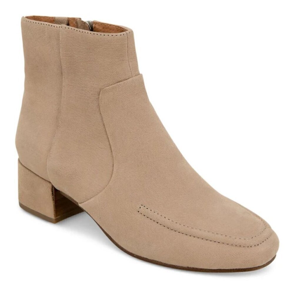 NIB Gentle Souls Kenneth Cole Ella Apron Bootie Leather Ankle Boots Tan 6.5